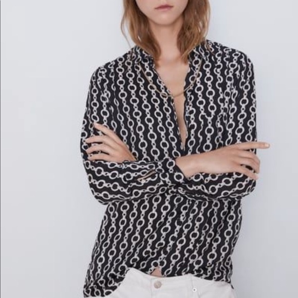 Zara Satin Chain Blouse - Picture 2 of 9